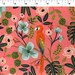 Menagerie PARADISE GARDEN CORAL  // Rifle Paper Co // Fabric Felt // Felt Backed Fabric // Cotton Fabric