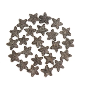 Wool Felt Stars -  3 to 4 cm - 10 count - Color: BROWN TWEED | Christmas ornament | Felt Star Garland | Bowl Filler | Baby photo prop