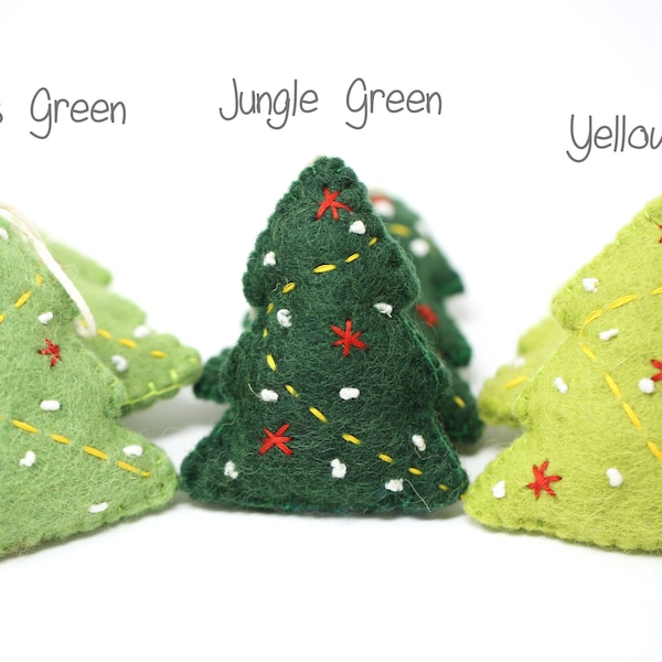 Embroidered Tree Ornament | Christmas Ornament | Felt Oranament | Embroidered Christmas Tree Ornament