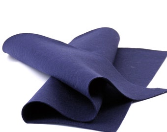 Wool Felt Sheet - 100% Wool Felt in Color NAVY - 18" X 18" Wool Felt Sheet - Merino Wool Felt