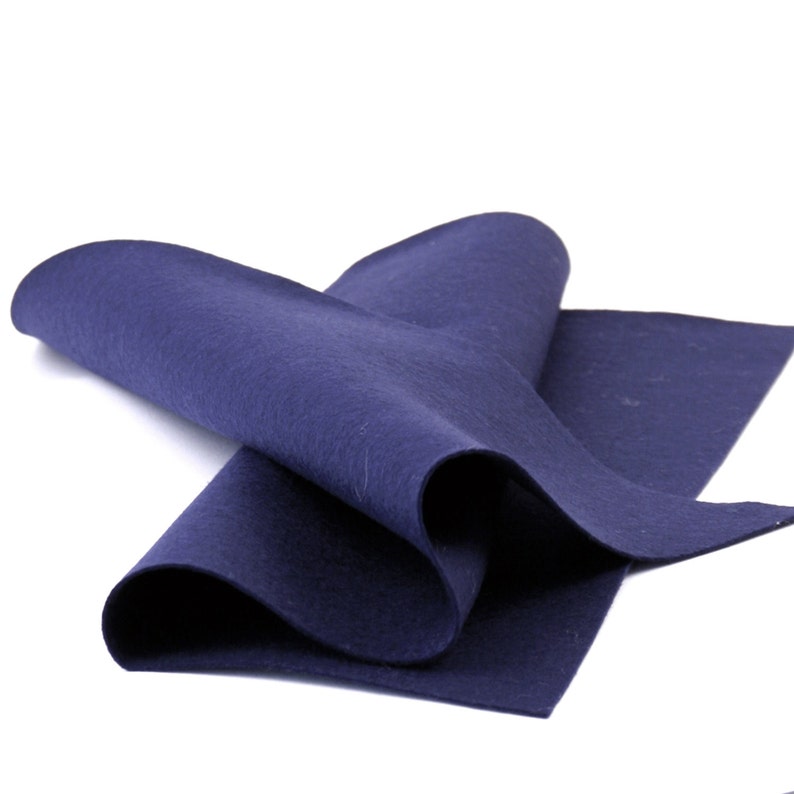 Wool Felt Sheet 100% Wool Felt in Color NAVY 18 X 18 Wool Felt Sheet Merino Wool Felt image 1