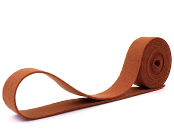 100 Percent Wool Felt Ribbon in color RUST - 3/4" X 2 Yards - Brown Ribbon - Rust Ribbon