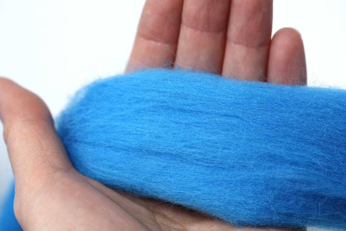 Merino Wool Roving 21 Micron - Blue Wool Roving | Wet Felting Wool ...