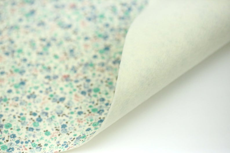 Sevenberry Petite Garden Aqua Robert Kaufman Sevenberry Bias Binding Bias Tape Fabric Felt Felt Backed Fabric