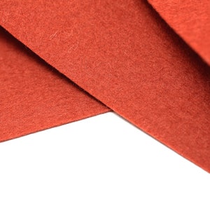 100% Wool Felt Sheet in Color AUBURN - 18&quot; X 18&quot; Wool Felt Sheet - Merino Wool Felt - European Wool Felt