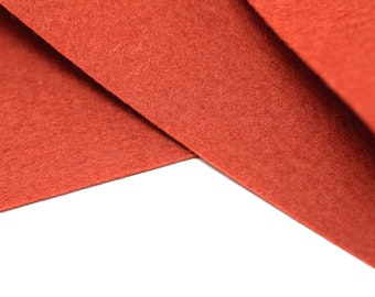 100% Wool Felt Sheet in Color AUBURN - 18" X 18" Wool Felt Sheet - Merino Wool Felt - European Wool Felt