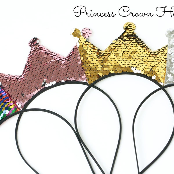 Princess Crown Headbands | Princess Crown Sequin Headbands