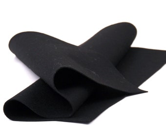 Merino Wool Felt Sheet - 100% Wool Felt in Color BLACK - 18" X 18" Wool Felt Sheet - Pure Wool Felt