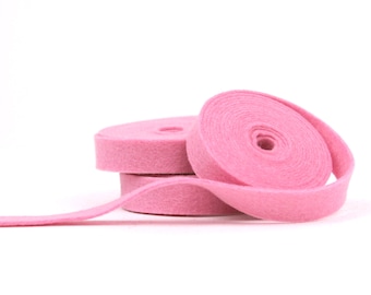 Wool Felt - 100 Percent Wool Felt Ribbon in color ALMOST ROSE - 1/2 Inch X 2 yards - Merion Wool Felt - Pink Ribbon - Almost Rose Ribbon