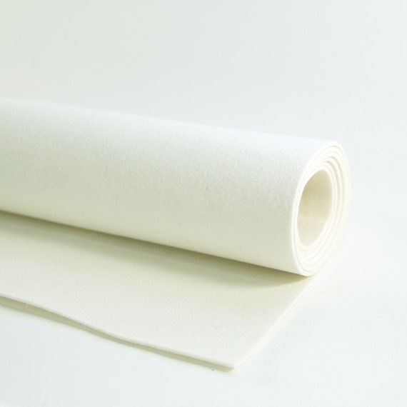 White Thick 3mm Wool Felt | Thick Wool Felt | 100% Wool Felt | White Felt | Felt Insole | Laptop Felt