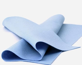 100% Wool Felt Sheet in Color BABY BLUE - 18" X 18" Wool Felt Sheet - Merino Wool Felt - European Wool Felt