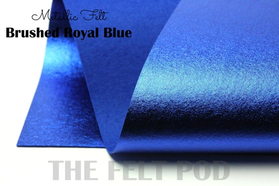 Metallic Felt - BRUSHED ROYAL BLUE Metallic Felt  - Wool Felt - Metallic Wool Felt