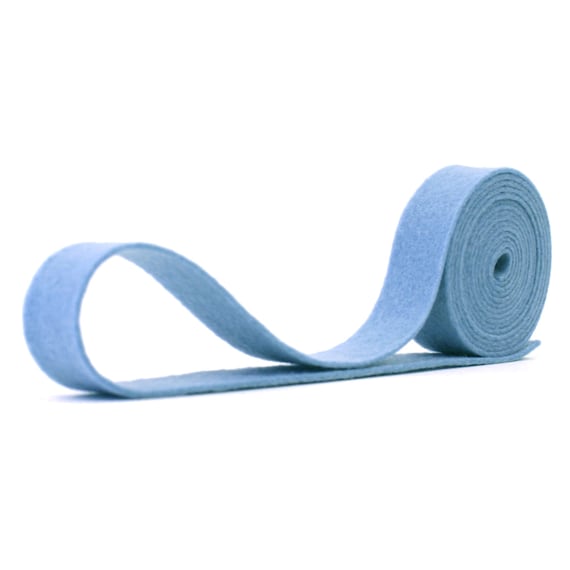 Wool Felt 100 Percent Wool Felt Ribbon in Color BABY BLUE 3/4 Inch X 2  Yards Merino Wool Felt Blue Ribbon Baby Blue Ribbon 