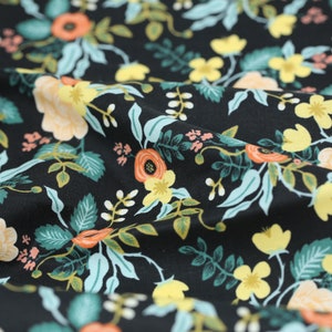 Primavera BIRCH BLACK // Rifle Paper Co // Fabric Felt // Felt Backed Fabric // Cotton Fabric