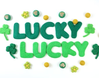 Felt Letters  - LUCKY | St. Patrick Garland  | Felt Letters for Garland Making | One Set Spelling LUCKY