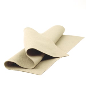 100% Wool Felt Sheet in Color SAND - 18&quot; X 18&quot; Wool Felt Sheet - Merino Wool Felt - Craft Felt