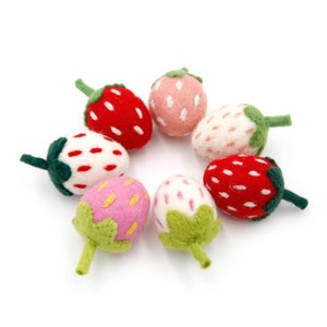 Filz Erdbeeren | Filz Erdbeere | Sommer Erdbeeren | Erdbeeren aus Wollfilz
