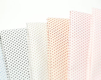 Robert Kaufman Sevenberry Polka Dot Basics  | White with Colored Polka Dots