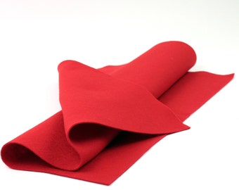 100% Wool Felt Sheet  in Color RED - 18" X 18" Wool Felt Sheet - Merino Wool Felt - European Wool Felt