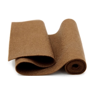 100 Prozent Wollfilz in Farbe CAPPUCCINO - 12cm X 92cm Wollfilz in Braun