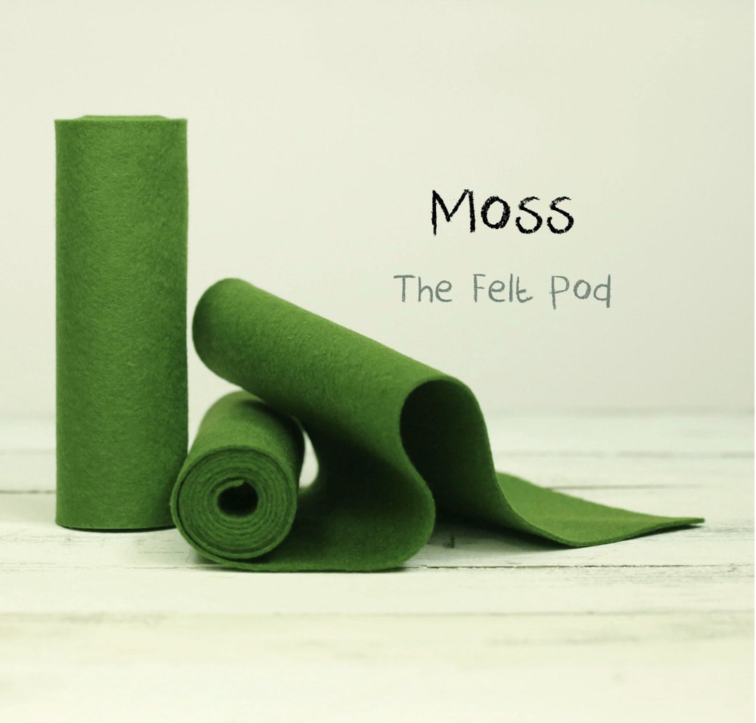 Premium Felt Roll - By The Yard - 36 Wide - Moss Green - Soft Wool-Like  1.2mm