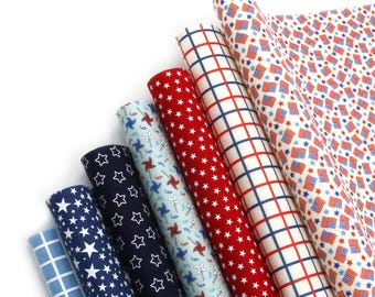 Merino Wool Felt | Printed Felt STAR SPANGLED Wool Felt Collection| 4th of July Fabric | Independence Day | Patriotic Fabric | Flag Fabric