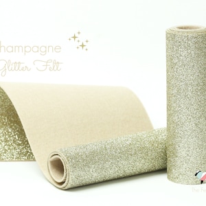 Glitzerfilz - CHAMPAGNER Glitzerfilz - Wollfilz Glitzer - Feiner Glitzer - Wollfilz