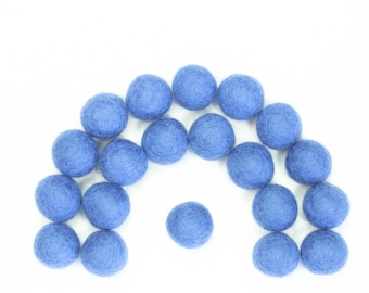 Felt Balls // DIY Garland // DIY Mobile // diy Necklace // Pom Poms // Wool Beads // CORNFLOWER // 1 cm 1.5 cm 2 cm 2.5 cm 3 cm 4 cm