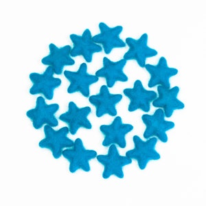 Felt Stars -  3 to 4 cm - 10 count - Color: GLACIER - Wool Felt Stars