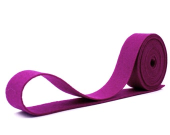 100 Percent Wool Felt Ribbon in color BERRY - 3/4" X 2 Yards - Purple RIbbon - Berry Ribbon