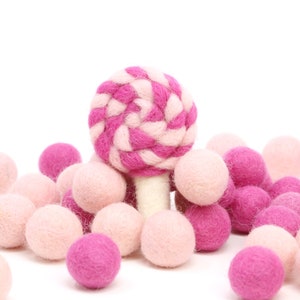 Pink Felt Lollipop | Felt Lollipops - Heavenly Pink and Dark Pink