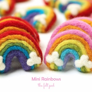 Felt Rainbows | Mini Rainbows | Mini Felt Rainbows | Pastel Felt Rainbows | Felted Rainbows | Rainbows with Clouds