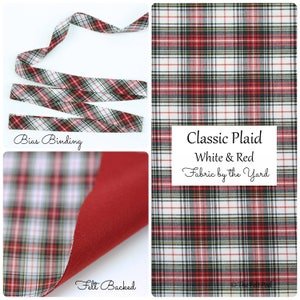 Bias Tape Felt Backed Fabric Cotton Fabric Bias Binding Classic Plaid Pepper Robert Kaufman Sevenberry Fabric Felt