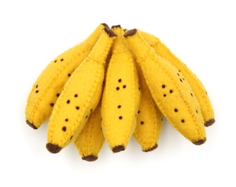 Felt Bananas | Wool Felt Bananas | Pretend Play Food | Waldorf Toy | Felt Fruit | Cat Toy