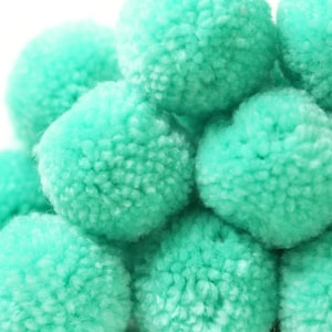 Yarn Poms -  P16 BRIGHT MINT Yarn Pom Pom