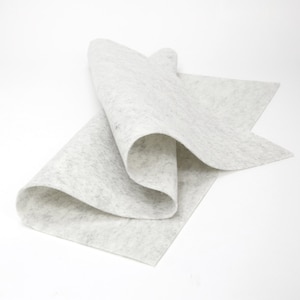 Wollfilz bogen - 100% Wollfilz in der Farbe HEATHER WHITE - 18" X 18" Wollfilz Bogen