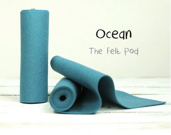 100 Percent Wool Felt Roll in color OCEAN - 5" X 36" Wool Felt - Blue Felt