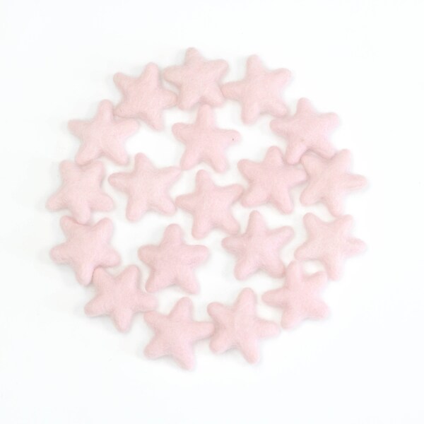 Wool Felt Stars // Pink Felt Stars // Felt Star Garland // Heavenly Pink Felts Stars // Pink Felt Star