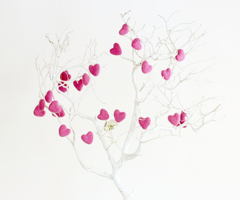 10 count Felt Hearts Wool Felt Hearts Color CANARY YELLOW 3 to 4 cm