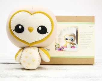 BARN OWL DIY Doll Kit // Wool Felt Doll Kit // Noialand Doll Kit // diy felt doll