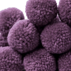 Yarn Poms -  P52 EGGPLANT Yarn Pom Pom