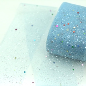 Baby Blue Confetti Tulle // Blue Tulle // Baby Blue Confetti Glitter Tulle