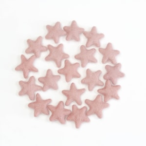 Étoiles en feutre - 3 à 4 cm - 10 pièces - Couleur : COTTON CANDY - Étoiles en feutre de laine | Remplisseurs de bols | guirlande d'étoiles | guirlande boules en feutre | Jouet pour chat