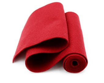 Wool Felt Roll - 100% Wool Felt in color CRIMSON - 5" X 36" Wool Felt Roll - Merino Wool Felt - Craft Felt