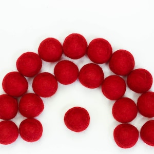 Christmas Felt Balls // Felt Ornament // Felt Ball Garland DIY // Pom // Beads // RED // 1 cm 1.5 cm 2 cm 2.5 cm 3 cm 4 cm image 1