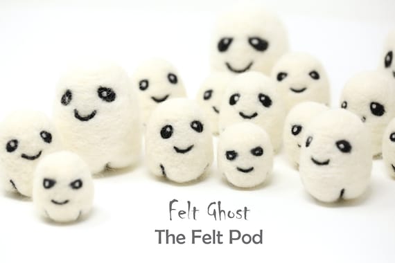 Squishy Felt Ghosts | White Felt Ghosts | Halloween Shapes | Halloween Felt Shapes - 3 Sizes