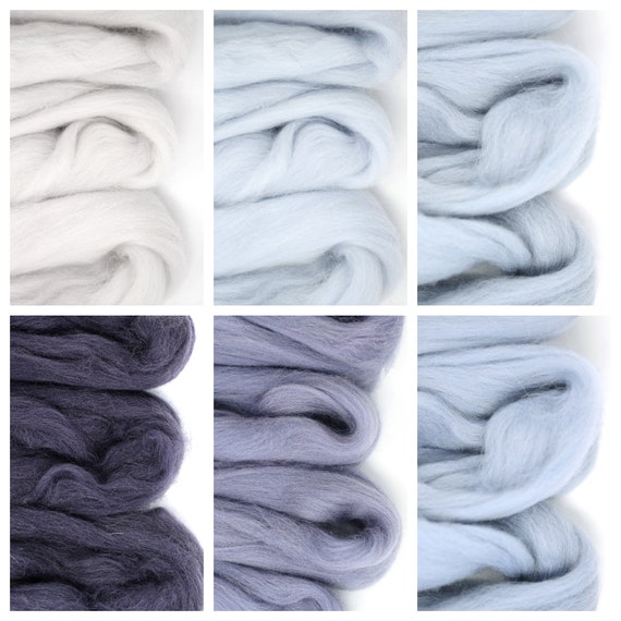 1 lb GRAY Wool Roving, Merino Grey Wool Roving, gray roving, Gray wool Top
