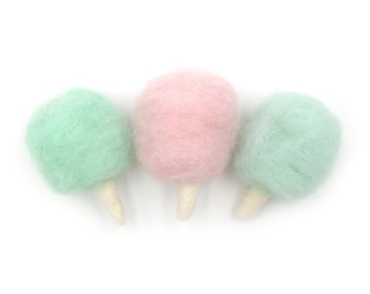 Felt Cotton Candy | Wool Felt Shapes | Pretend Play Food | Waldorf Toy