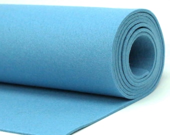 3mm Wool Felt // Designer Felt // Thick Wool Felt - 3mm - 9" X 18" - 100% Wool Felt - Sky Blue