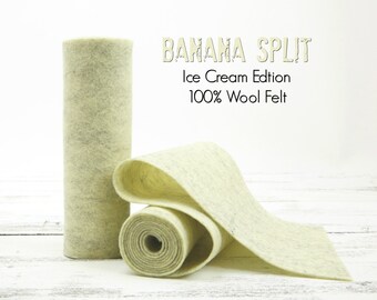 100 Percent Wool Felt Roll - Wool Felt color BANANA SPLIT - 5" X 36" Wool Felt - 100% Wool Felt
